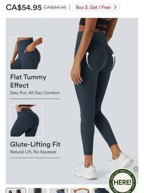 Halara UltraSculpt™ High Waisted Scrunch Butt Lifting Tummy Control (M) Navy NWT